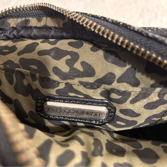 Rebecca Minkoff Black Leather Buckle Bag Crossbody Pebbled Silver - Picture 12 of 16